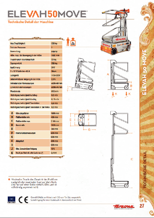Piattaforme aeree verticali Faraone Elevah 50 Move
