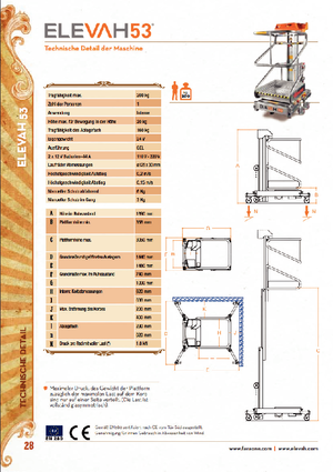 Piattaforme aeree verticali Faraone Elevah 53