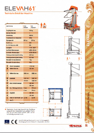 Piattaforme aeree verticali Faraone Elevah 61