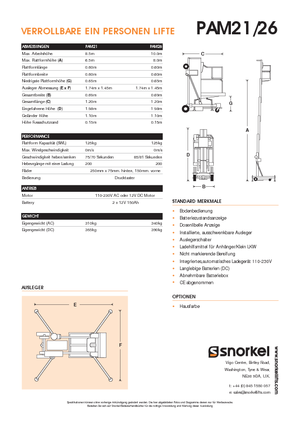 Piattaforme aeree verticali Snorkel PAM26AC