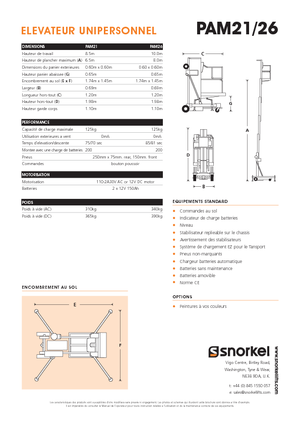 Piattaforme aeree verticali Snorkel PAM26AC