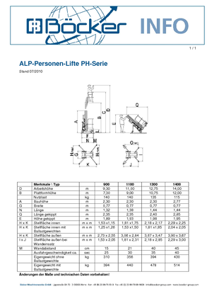 Piattaforme aeree verticali ALP-Lift PH 1300