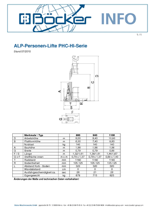 Piattaforme aeree verticali ALP-Lift PHC-HI 940