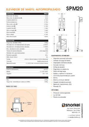 Piattaforme aeree verticali Snorkel SPM20