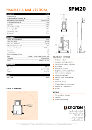 Piattaforme aeree verticali Snorkel SPM20