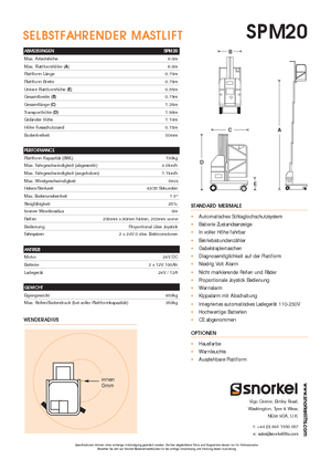 Piattaforme aeree verticali Snorkel SPM20