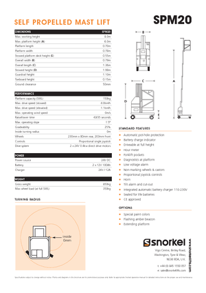 Piattaforme aeree verticali Snorkel SPM20