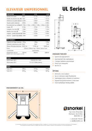 Piattaforme aeree verticali Snorkel UL32AC