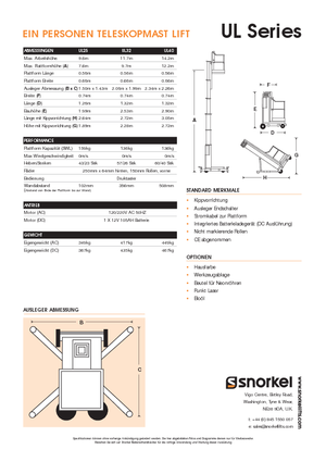 Piattaforme aeree verticali Snorkel UL32AC
