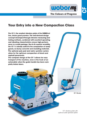 Piastre vibranti reversibili weber mt CF 1 Hd