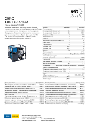 Generatori a benzina Geko ® 13001 ED-S/SEBA