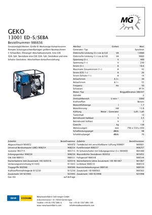 Generatori a benzina Geko ® 13001 ED-S/SEBA