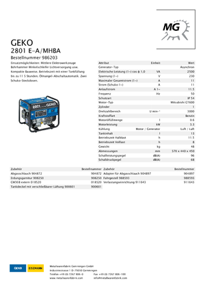 Generatori a benzina Geko ® 2801 E-A/MHBA