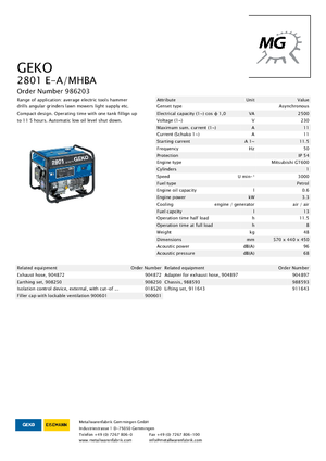 Generatori a benzina Geko ® 2801 E-A/MHBA
