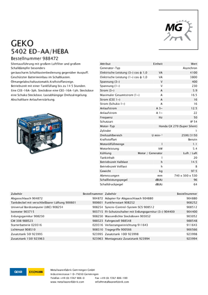 Generatori a benzina Geko ® 5402 ED-AA/HEBA*