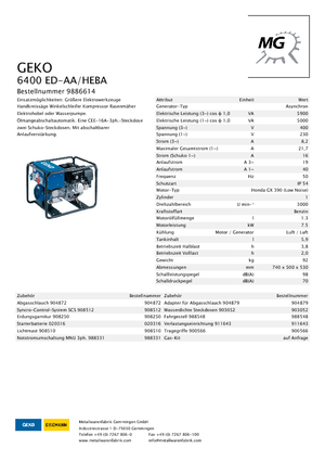 Generatori a benzina Geko ® 6400 ED-AA/HEBA