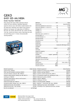 Generatori a benzina Geko ® 6401 ED-AA/HEBA