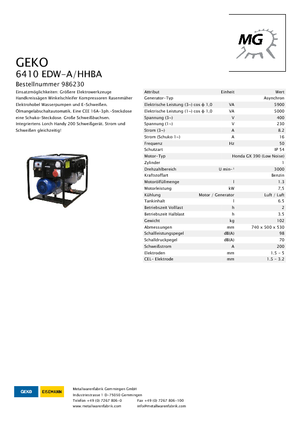 Generatori a benzina Geko ® 6410 EDW-A/HHBA