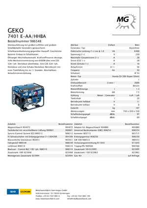 Generatori a benzina Geko ® 7401 E-AA/HHBA