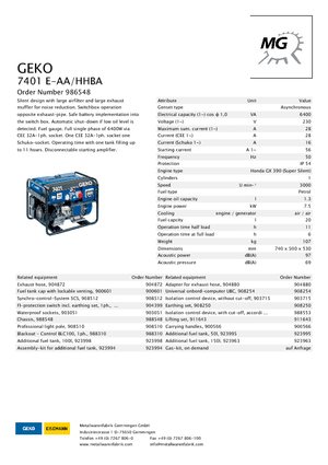 Generatori a benzina Geko ® 7401 E-AA/HHBA