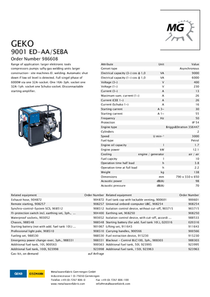 Generatori a benzina Geko ® 9001 ED-AA/SEBA
