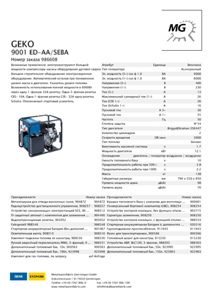 Generatori a benzina Geko ® 9001 ED-AA/SEBA