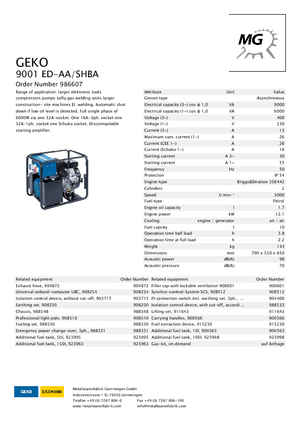 Generatori a benzina Geko ® 9001 ED-AA/SHBA