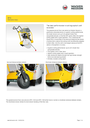 Seghe da pavimento Wacker Neuson BFS 1345 Az