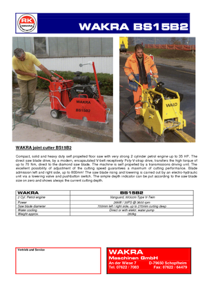 Seghe da pavimento WAKRA BS 15 B 2-35