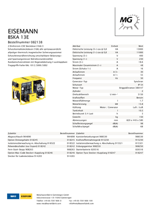 Generatori a benzina Eisemann BSKA 13 E