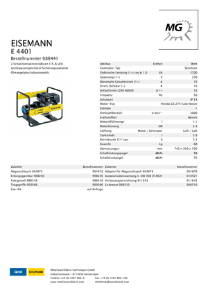 Generatori a benzina Eisemann E 4401