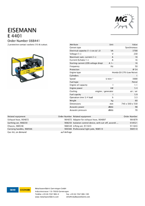 Generatori a benzina Eisemann E 4401