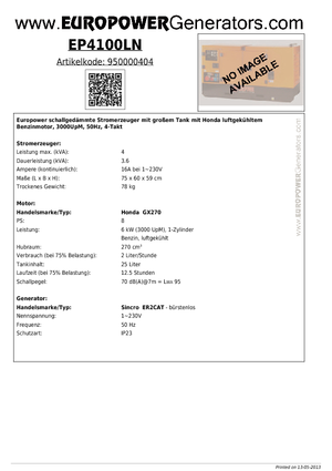 Generatori a benzina Europower EP4100LN (S)