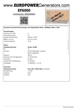 Generatori a benzina Europower EP 6000 MA