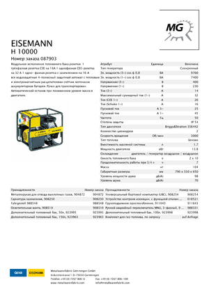 Generatori a benzina Eisemann H 10000