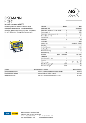 Generatori a benzina Eisemann H 2801