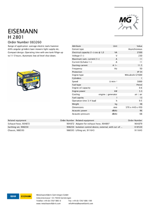 Generatori a benzina Eisemann H 2801
