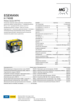 Generatori a benzina Eisemann H 7400 E