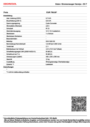 Generatori a benzina Honda Handy EX 7