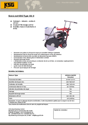 Seghe da pavimento KSG-Maschinenbau KSG 461