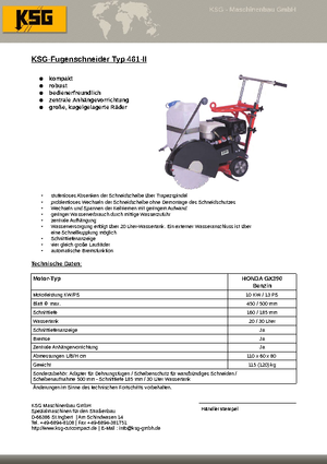 Seghe da pavimento KSG-Maschinenbau KSG 461