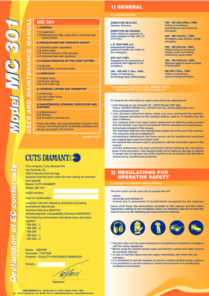 Seghe da pavimento Cuts Diamant MC 301 HB