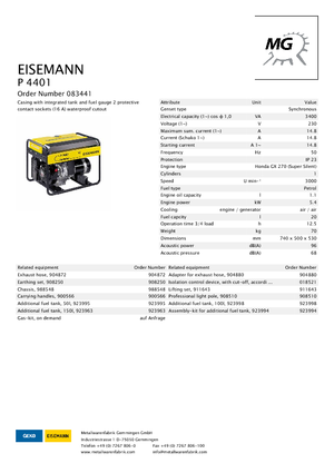 Generatori a benzina Eisemann P 4401