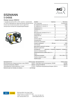 Generatori a benzina Eisemann S 6400 E
