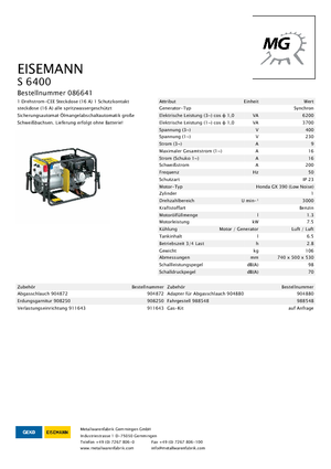 Generatori a benzina Eisemann S 6400