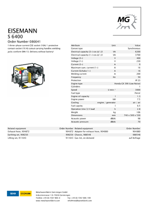 Generatori a benzina Eisemann S 6400
