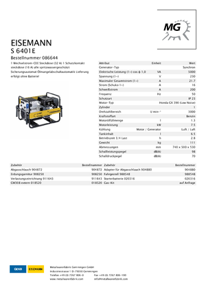 Generatori a benzina Eisemann S 6401 E