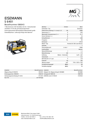 Generatori a benzina Eisemann S 6401