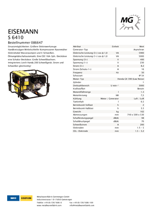 Generatori a benzina Eisemann S 6410