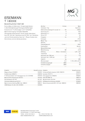 Generatori a benzina Eisemann T 18000 E
